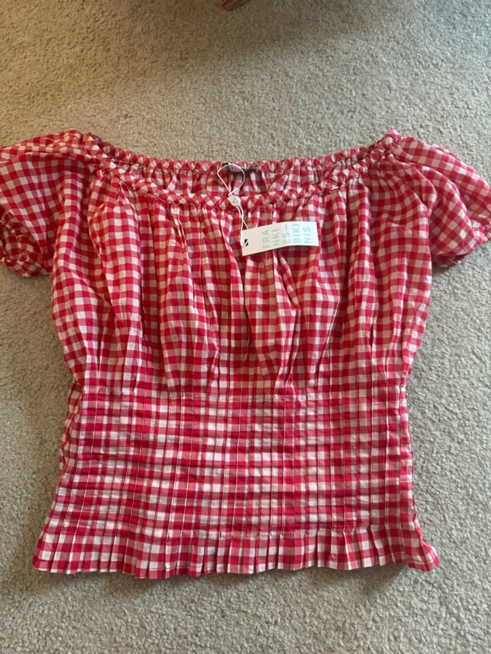 Frankie Bikinis Cider Gingham Blouse